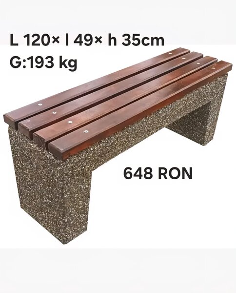 Banci si scaune din beton (cu elemente din lemn) diverse modele si dimensiu