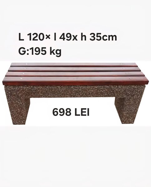 Banci si scaune din beton (cu elemente din lemn) diverse modele si dimensiu