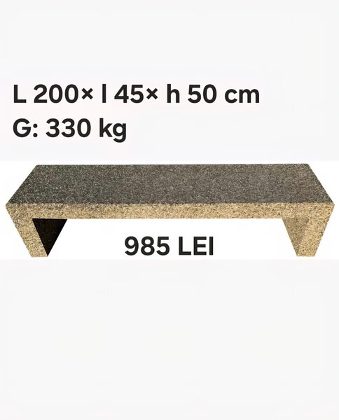 Banci si scaune din beton (cu elemente din lemn) diverse modele si dimensiu