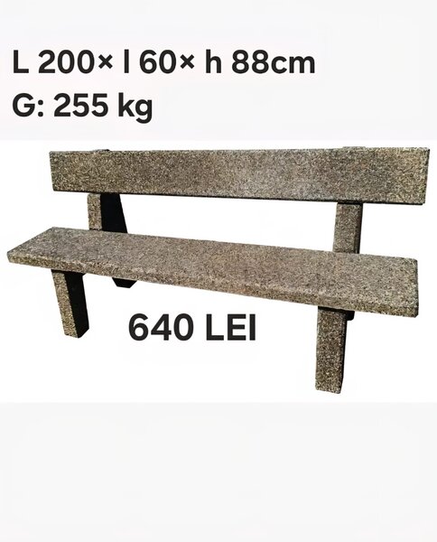 Banci si scaune din beton (cu elemente din lemn) diverse modele si dimensiu